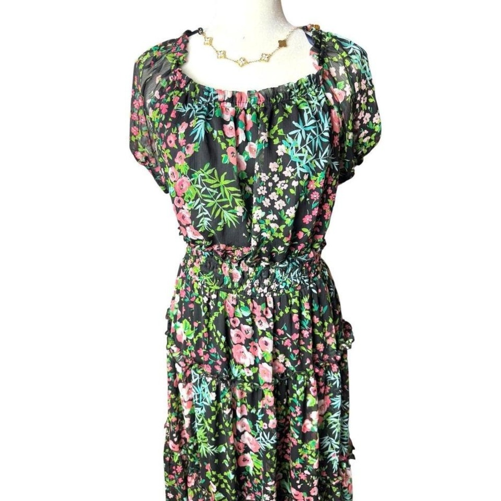Tommy Hilfiger Boho Floral Peasant Dress 12 Regency Resort Fairy Grunge Coquette